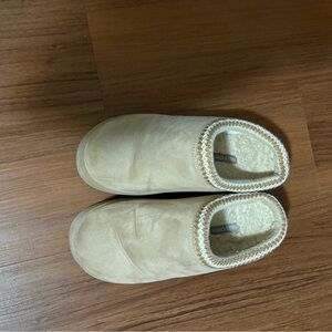 Cozy Tan Slip On Clogs